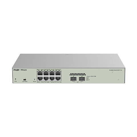 RG-NBS3100-8GT2SFP-P V2  8口千兆接入千兆上联二层网管PoE交换机